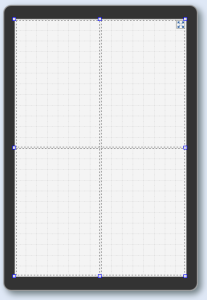 Layout widget divided into quarters