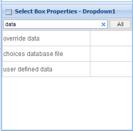 Search for a property by typing in any part of the property name into the search box of the Properties Window