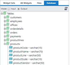 database panel
