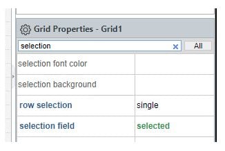 row selection